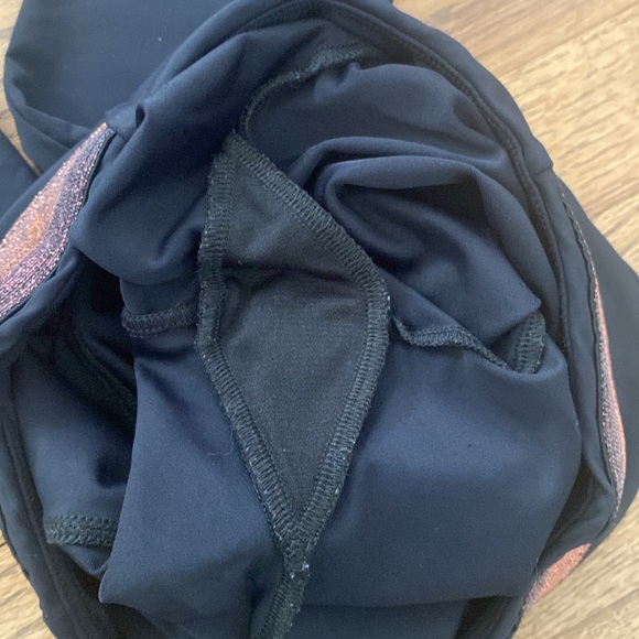 Cyclebar Rose Gold Metallic Black Leggings - Picture 6 of 8